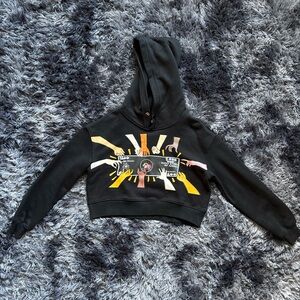 TIER NYC Cropped Graphic Hoodie – Black – Size Small